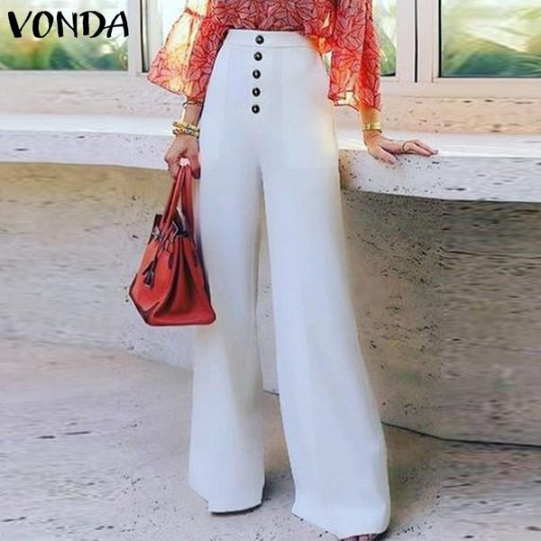 women's pants & capris summer ol style solid pleated button up long trousers vonda 2021 women wide leg palazzo loose office pantalon fe, Black;white
women's pants & capris summer ol style solid pleated button up long trousers vonda 2021 women wide leg palazzo loose office pantalon fe, Black;white