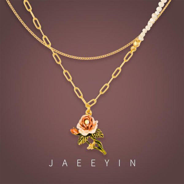 chains french dripping oil rose flower pendant real gold-plated pearl necklace fashion ins niche enamel jewelry female, Silver
chains french dripping oil rose flower pendant real gold-plated pearl necklace fashion ins niche enamel jewelry female, Silver