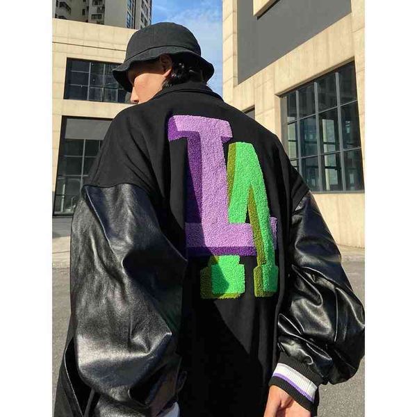 autumn and winter letter embroidery men wild loose et high street style casual baseball uniform couple harajuku coat, Black
autumn and winter letter embroidery men wild loose et high street style casual baseball uniform couple harajuku coat, Black