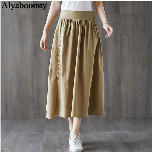 skirts 2021 mori girl spring summer women midi skirt high waist black khaki coffee beading elegant vintage cotton linen
skirts 2021 mori girl spring summer women midi skirt high waist black khaki coffee beading elegant vintage cotton linen