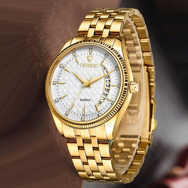 wristwatches chenxi men gold watches stainless steel calendar quartz luxury business relogio masculino reloj hombre, Slivery;brown
wristwatches chenxi men gold watches stainless steel calendar quartz luxury business relogio masculino reloj hombre, Slivery;brown