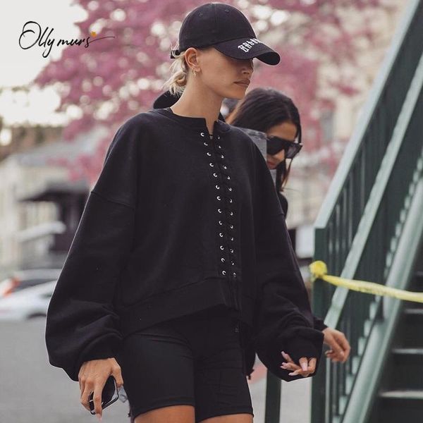 women's hoodies & sweatshirts ollymurs fashion style women clothes front lace up loose solid black short ladies long sleeves casual
women's hoodies & sweatshirts ollymurs fashion style women clothes front lace up loose solid black short ladies long sleeves casual