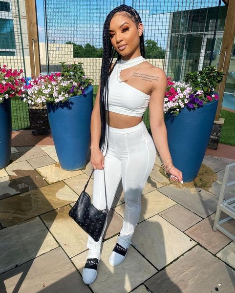 2 pcs outfits adults womenpant irregular sleeveless solid color round neck crop zipper slit pants, White
2 pcs outfits adults womenpant irregular sleeveless solid color round neck crop zipper slit pants, White