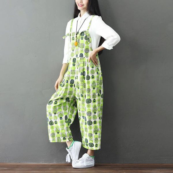 women's jumpsuits & rompers plant pattern summer jumpsuit green fresh printing women loose casual wide leg bib pants plus size salopett, Black;white
women's jumpsuits & rompers plant pattern summer jumpsuit green fresh printing women loose casual wide leg bib pants plus size salopett, Black;white