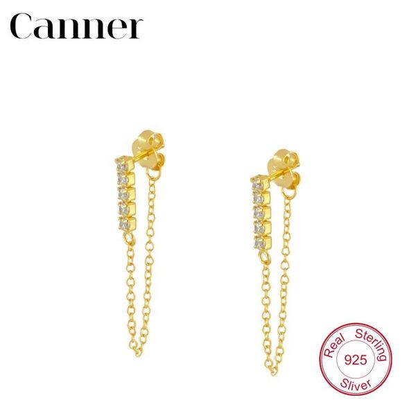 european and american 925 sterling silver stud earrings for women fashion single row zircon gold chain tassel, Golden;silver
european and american 925 sterling silver stud earrings for women fashion single row zircon gold chain tassel, Golden;silver