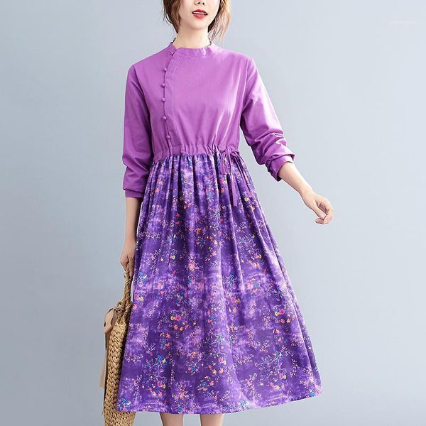 casual dresses 2021 arrival long sleeve autumn dress patchwork print floral vintage chinese style women spring midi, Black;gray
casual dresses 2021 arrival long sleeve autumn dress patchwork print floral vintage chinese style women spring midi, Black;gray