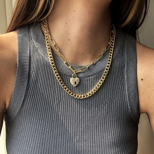pendant necklaces punk vintage heart shap thick chain necklace double personality hip-hop neck short jewerly for women, Silver
pendant necklaces punk vintage heart shap thick chain necklace double personality hip-hop neck short jewerly for women, Silver