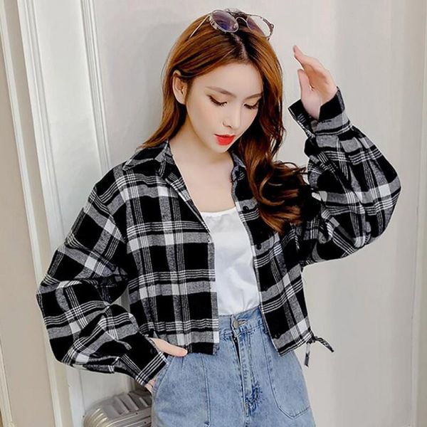 women's blouses & shirts autumn and winter female shirt plaid women slim long sleeve cotton blouse outerwear, White
women's blouses & shirts autumn and winter female shirt plaid women slim long sleeve cotton blouse outerwear, White