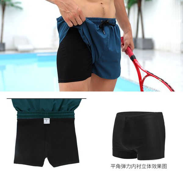 beach trunks men's shorts can go under the water loose large size flat corner stretch liner swimming spa tthree-point shorts, White;black
beach trunks men's shorts can go under the water loose large size flat corner stretch liner swimming spa tthree-point shorts, White;black