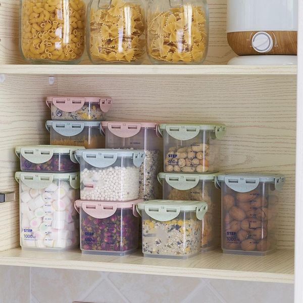 storage container kitchen supplies plastic tank airtight jar sealed coarse cereals rangement cuisine 240/650/1000/1800ml bottles & jars
storage container kitchen supplies plastic tank airtight jar sealed coarse cereals rangement cuisine 240/650/1000/1800ml bottles & jars