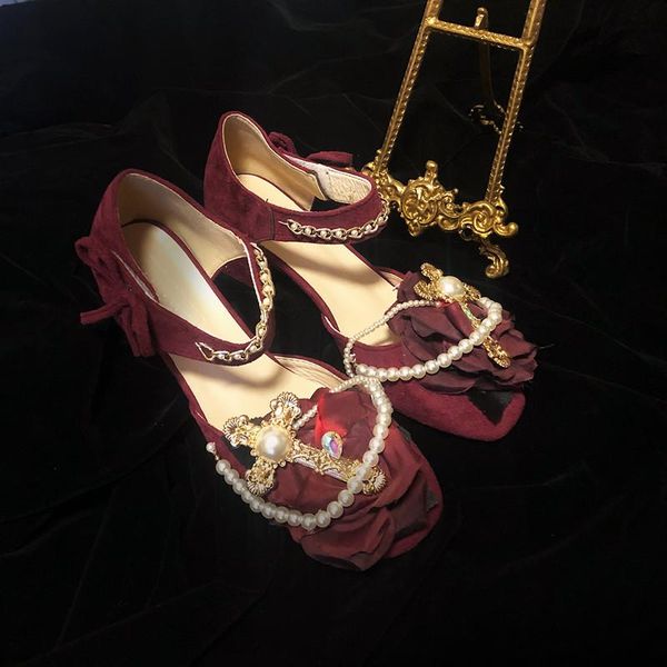 dark bridal vintage rose flower gothic women's shoes round toe mary jane with mid-heel pumps sandals, Black
dark bridal vintage rose flower gothic women's shoes round toe mary jane with mid-heel pumps sandals, Black