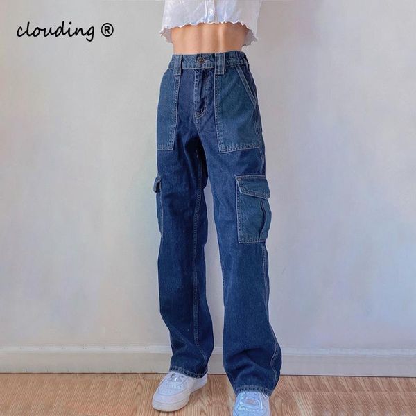 women's jeans fashion street trend high waist stitching pocket straight leg pants casual all-match slim trousers, Blue
women's jeans fashion street trend high waist stitching pocket straight leg pants casual all-match slim trousers, Blue