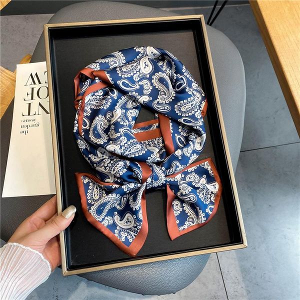 scarves luxury 2021 women paisley silk print skinny long scarf autumn girl hair band bag belt decorate headscarf shawl bandana echarpe, Blue;gray
scarves luxury 2021 women paisley silk print skinny long scarf autumn girl hair band bag belt decorate headscarf shawl bandana echarpe, Blue;gray