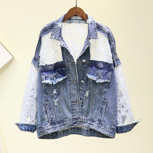 women's jackets liesure 2021 spring korean women denim jacket full sleeve lace hollow out loose lapel embroidery tassel clothes, Black;brown
women's jackets liesure 2021 spring korean women denim jacket full sleeve lace hollow out loose lapel embroidery tassel clothes, Black;brown