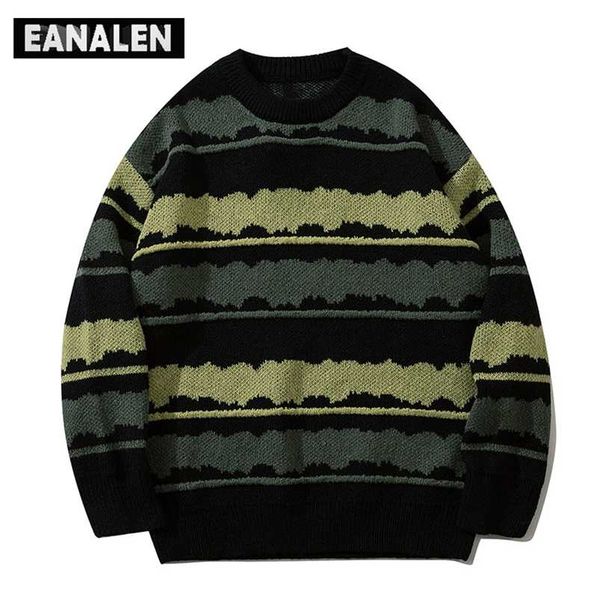 harajuku vintage jumper striped ugly sweater streetwear pullover men oversized hip hop punk knitwear video grandpa sweater 220108, White;black
harajuku vintage jumper striped ugly sweater streetwear pullover men oversized hip hop punk knitwear video grandpa sweater 220108, White;black