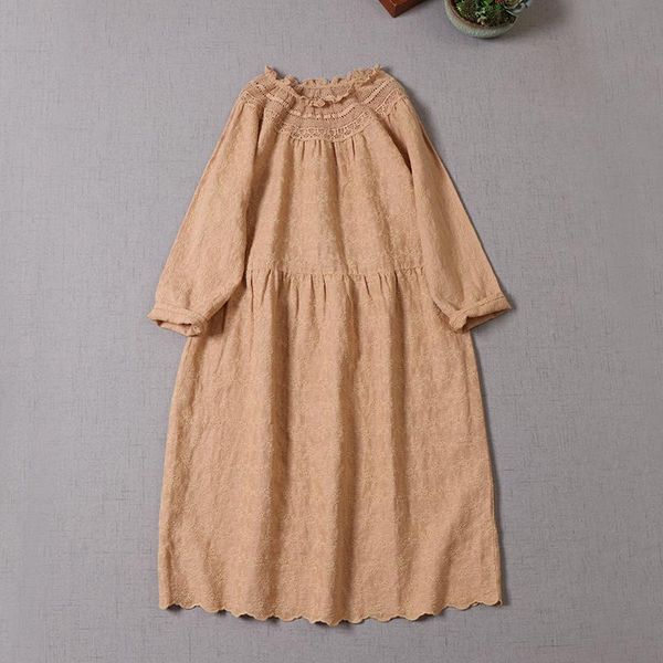 casual dresses 2021 autumn three quarter sleeve solid embroidered linen dress women loose waist midi, Black;gray
casual dresses 2021 autumn three quarter sleeve solid embroidered linen dress women loose waist midi, Black;gray