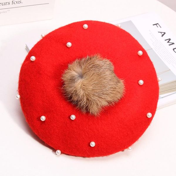 berets female autumn winter knitted pompom pearl wool beret hat fashion vintage french outdoor warm pom painter, Blue;gray
berets female autumn winter knitted pompom pearl wool beret hat fashion vintage french outdoor warm pom painter, Blue;gray