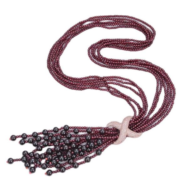 pendant necklaces jk natural 37" 6 rows round garnets long necklace cz coat chain sweater for women, Silver
pendant necklaces jk natural 37" 6 rows round garnets long necklace cz coat chain sweater for women, Silver