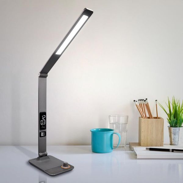 table lamps 8w bright modern business led office desk lamp dimmable foldable with time temperature alarm clock reading light
table lamps 8w bright modern business led office desk lamp dimmable foldable with time temperature alarm clock reading light