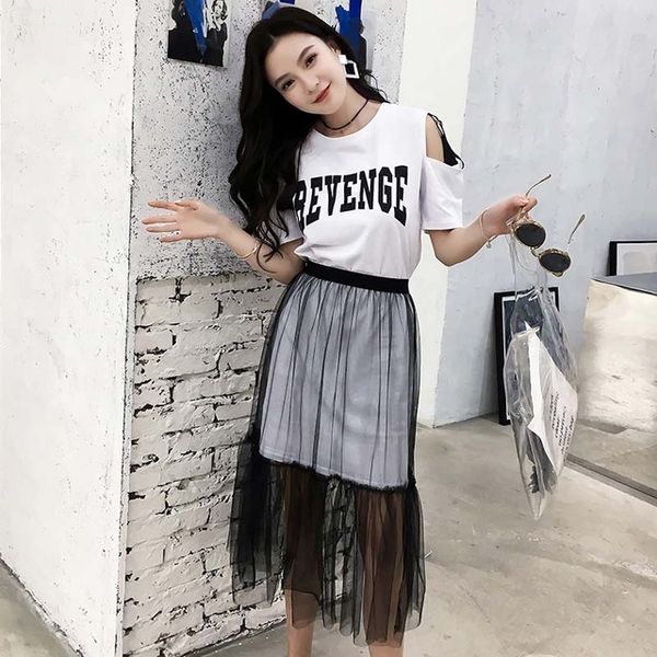 two piece dress women's strapless pants, t-shirt + transparent mesh , perforated suit, fashion, summer 2021, White
two piece dress women's strapless pants, t-shirt + transparent mesh , perforated suit, fashion, summer 2021, White
