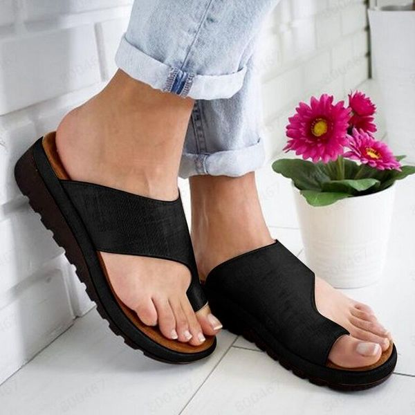 women's solid color comfortable outer slippers summer large size slope heel casual non-slip breathable beach shoes, Black
women's solid color comfortable outer slippers summer large size slope heel casual non-slip breathable beach shoes, Black