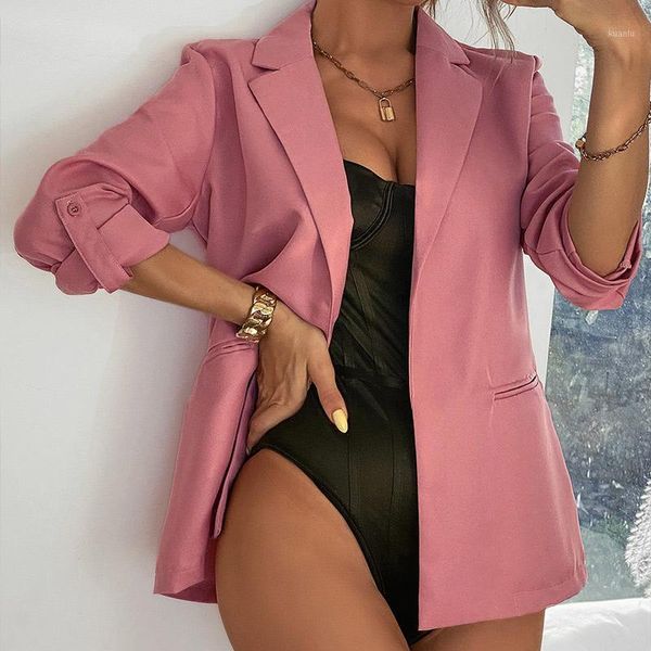 women's suits & blazers women fashion formal slim notched long sleeve pink blazer solid jacket 2021 spring casual female elegant thin, White;black
women's suits & blazers women fashion formal slim notched long sleeve pink blazer solid jacket 2021 spring casual female elegant thin, White;black