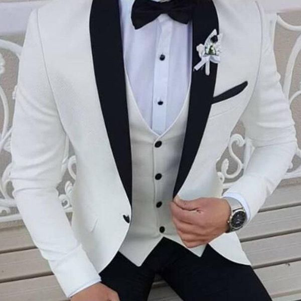men's suits & blazers anniebritney ivory 3 piece slim fit men fashion suit cutsom groom wedding tuxedo prom tailor made with pants, White;black
men's suits & blazers anniebritney ivory 3 piece slim fit men fashion suit cutsom groom wedding tuxedo prom tailor made with pants, White;black