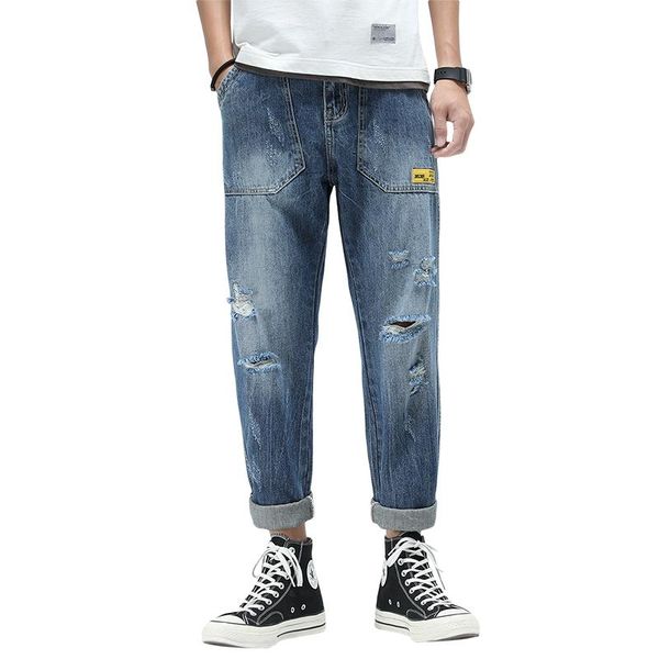 men's jeans mens ripped baggy spring summer hollow out loose fit distressed trousers men wide leg pants male hip hop oversize 42, Blue
men's jeans mens ripped baggy spring summer hollow out loose fit distressed trousers men wide leg pants male hip hop oversize 42, Blue