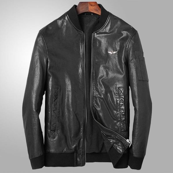 men's leather & faux style mans genuine jackets spring and autumn real sheepskin jacket coat mens streetwear, Black
men's leather & faux style mans genuine jackets spring and autumn real sheepskin jacket coat mens streetwear, Black