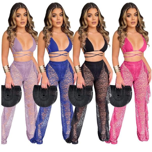 women's two piece pants with underwear leopard printed set backless crop wide leg ruffles lace crochet outfits sheer summer style, White
women's two piece pants with underwear leopard printed set backless crop wide leg ruffles lace crochet outfits sheer summer style, White