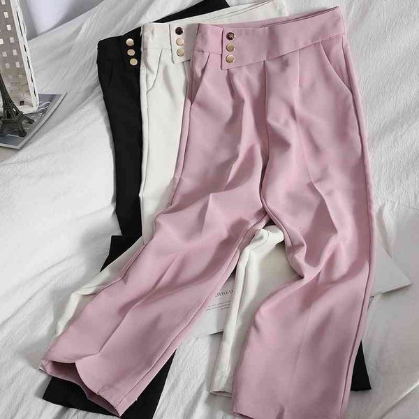 women's pants & capris spring elegant breasted elegant suit casual pure color straight korean high waist bottom office lady n1hj, Black;white
women's pants & capris spring elegant breasted elegant suit casual pure color straight korean high waist bottom office lady n1hj, Black;white