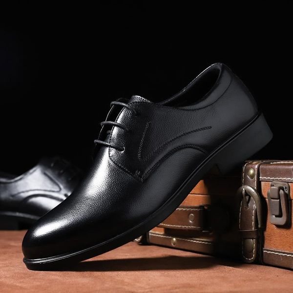 dress shoes men leather oxford genuine men's business flat breathable banquet party wedding, Black
dress shoes men leather oxford genuine men's business flat breathable banquet party wedding, Black