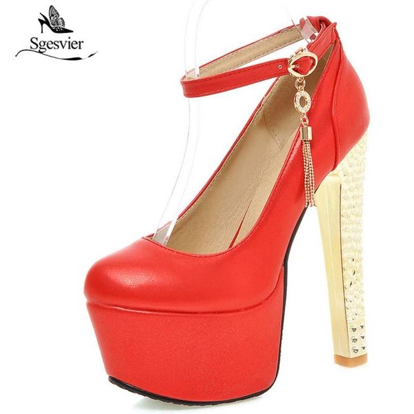 dress shoes sgesvier women round toe buckle straps pumps thick high heels 15cm platform wedding zapatos mujer b542, Black
dress shoes sgesvier women round toe buckle straps pumps thick high heels 15cm platform wedding zapatos mujer b542, Black