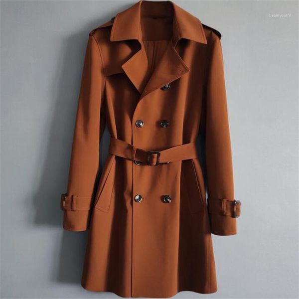 men's trench coats mid-length windbreaker 2021 autumn spring clothes casual large size lapel handsome young british jacket, Tan;black
men's trench coats mid-length windbreaker 2021 autumn spring clothes casual large size lapel handsome young british jacket, Tan;black