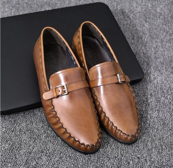 dress shoes simple moccasin gommino leather men business flat belt buckle strap round toe casual, Black
dress shoes simple moccasin gommino leather men business flat belt buckle strap round toe casual, Black