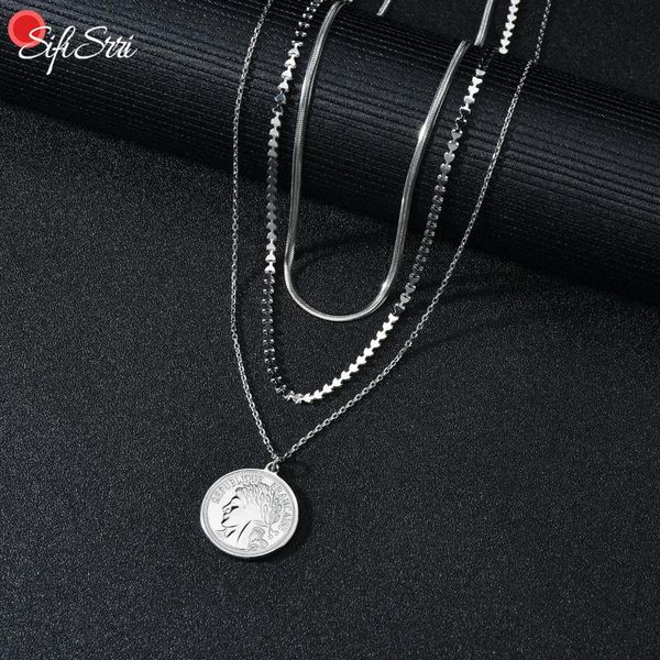 chains sifisrri three layers republique erancaise pendant necklace simple stainless steel for women jewelry accessories gift collar, Silver
chains sifisrri three layers republique erancaise pendant necklace simple stainless steel for women jewelry accessories gift collar, Silver