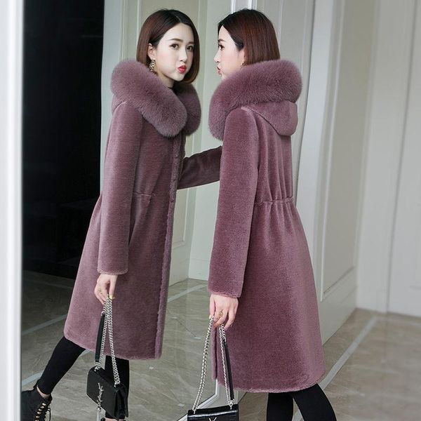 women's fur & faux women autumn winter warm collar hooded real sheep shearing stitching coats female lamb plush jacket overcoat x80, Black
women's fur & faux women autumn winter warm collar hooded real sheep shearing stitching coats female lamb plush jacket overcoat x80, Black