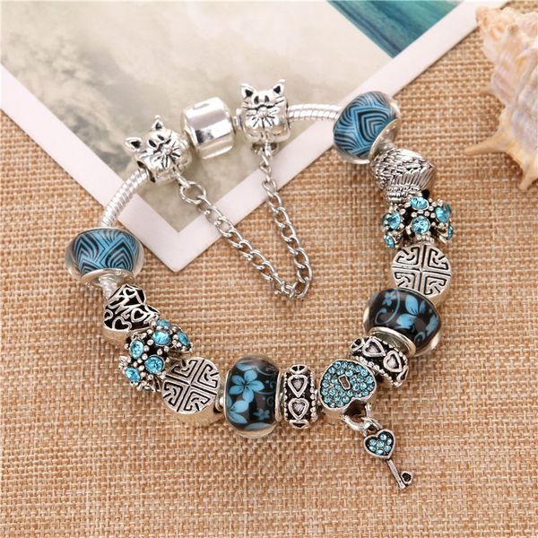 new heart key pendant blue crystal zircon charms diy fashion charm cute elegant charm pand bracelets, Golden;silver
new heart key pendant blue crystal zircon charms diy fashion charm cute elegant charm pand bracelets, Golden;silver