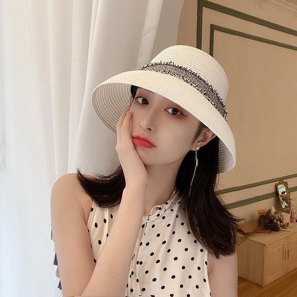 wide brim hats white hepburn a hood summer women's straw hat fashionable m elegant french sun protection face slimming bucket, Blue;gray
wide brim hats white hepburn a hood summer women's straw hat fashionable m elegant french sun protection face slimming bucket, Blue;gray