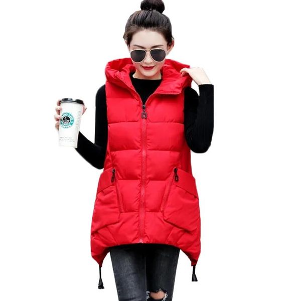 women's vests 2021 fall winter women loose sleeveless vest hooded long jacket cotton padded windproof warm waistcoat plus size 5xl, Black;white
women's vests 2021 fall winter women loose sleeveless vest hooded long jacket cotton padded windproof warm waistcoat plus size 5xl, Black;white