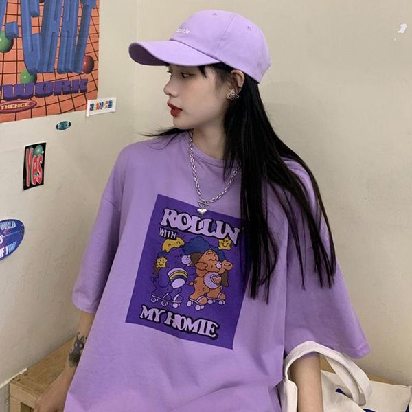 women's t-shirt net red purple short sleeve female 2021 student korean loose bf style half, White
women's t-shirt net red purple short sleeve female 2021 student korean loose bf style half, White