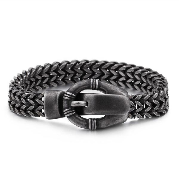 link, chain european and american men's stainless steel skull bracelet domineering personality retro, Black
link, chain european and american men's stainless steel skull bracelet domineering personality retro, Black