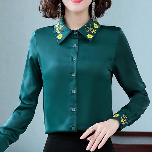 women's blouses & shirts chiffon blouse women elegant casual embroidered long sleeve office ladies streetwear plus size blusas female, White
women's blouses & shirts chiffon blouse women elegant casual embroidered long sleeve office ladies streetwear plus size blusas female, White