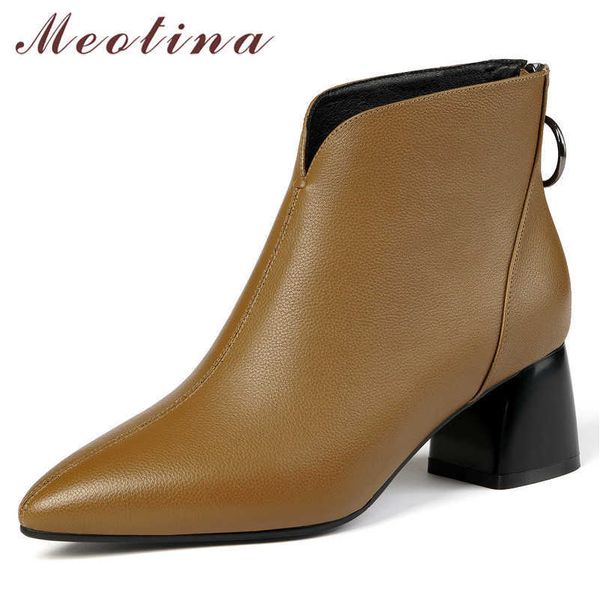 meotina fall real leather ankle boots women zipper chunky heels short boots genuine leather pointed toe shoes lady winter 34-39 210608, Black
meotina fall real leather ankle boots women zipper chunky heels short boots genuine leather pointed toe shoes lady winter 34-39 210608, Black