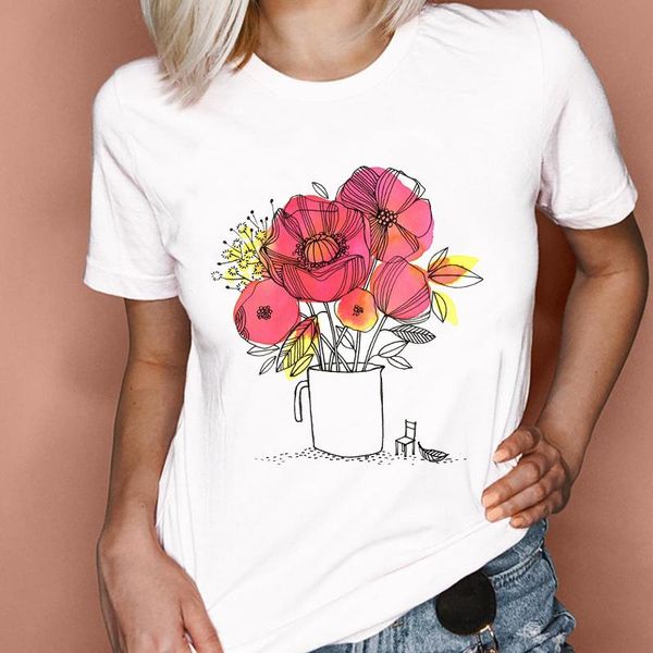 women's t-shirt women graphic short sleeve floral flower printing fashion 90s cartoon summer print female clothes tees tshirt, White
women's t-shirt women graphic short sleeve floral flower printing fashion 90s cartoon summer print female clothes tees tshirt, White