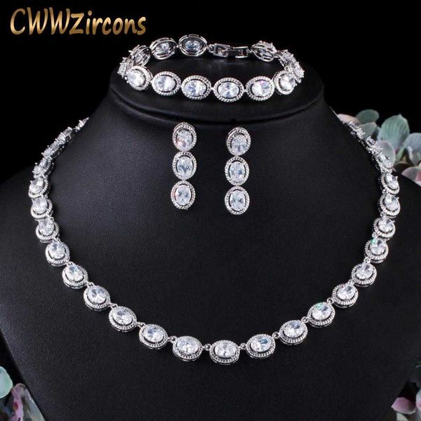gorgeous aaa cubic zirconia women round big necklace earring bracelet jewelry set for brides wedding party wear t480 210714, Silver
gorgeous aaa cubic zirconia women round big necklace earring bracelet jewelry set for brides wedding party wear t480 210714, Silver