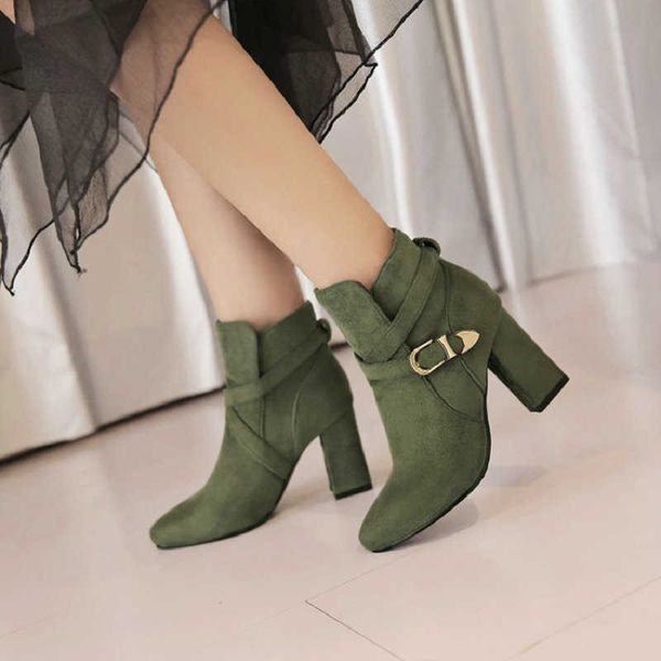 zawsthia winter buckle strap faux nubuck flock army green olive burgundy pointed toe block high heels ankle boots for women 210611, Black
zawsthia winter buckle strap faux nubuck flock army green olive burgundy pointed toe block high heels ankle boots for women 210611, Black