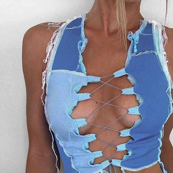 bandage cut out womens camis hole crop camisole summer chic punk ribbed knitting tank club wear mujer, White
bandage cut out womens camis hole crop camisole summer chic punk ribbed knitting tank club wear mujer, White