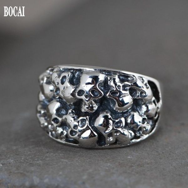 cluster rings bocai real s925 pure silver fashion men's ring thai simple design skull for man, Golden;silver
cluster rings bocai real s925 pure silver fashion men's ring thai simple design skull for man, Golden;silver