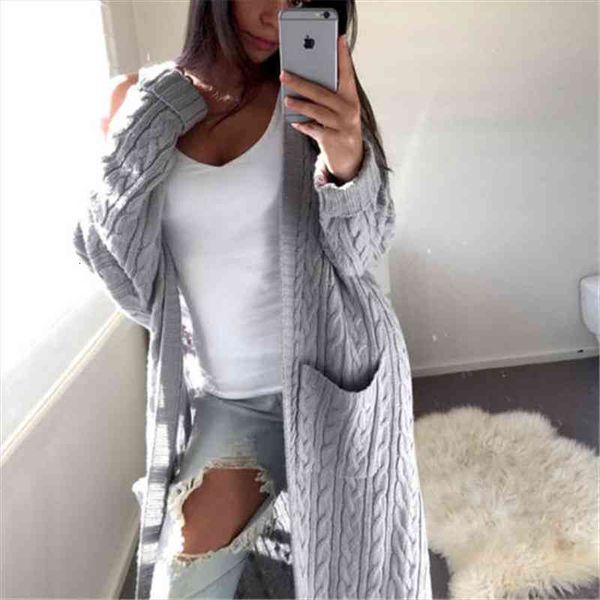 knitted cardigan women gothic sweater open front pocket coat ladies long midi mujer ropa, White;black
knitted cardigan women gothic sweater open front pocket coat ladies long midi mujer ropa, White;black